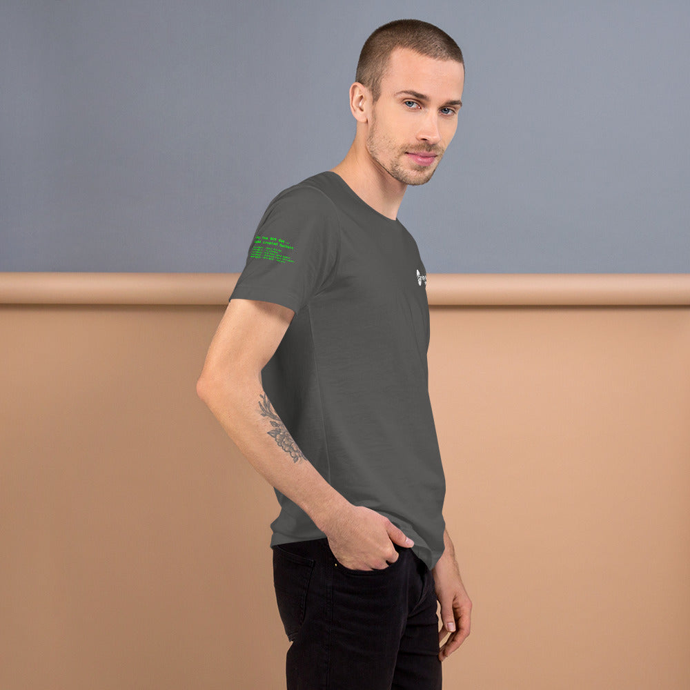 On the 8th day God created hackers - Short-Sleeve Unisex T-Shirt (all sides print) by DarkByteGear