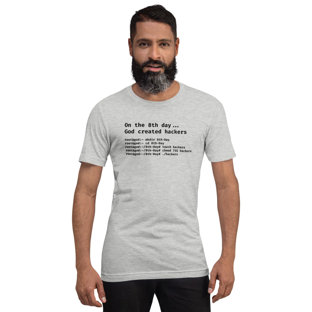 On the 8th day God created hackers - Short-Sleeve Unisex T-Shirt by DarkByteGear