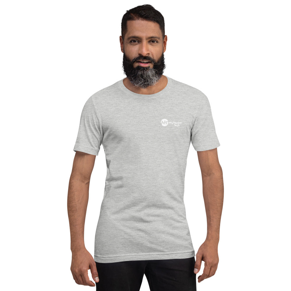On the 8th day God created hackers - Short-Sleeve Unisex T-Shirt (back print) by DarkByteGear