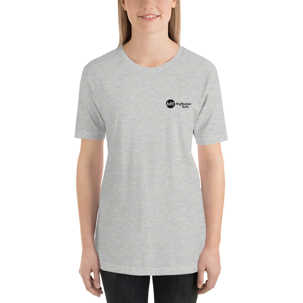 On the 8th day God created hackers - Short-Sleeve Unisex T-Shirt (back print) by DarkByteGear