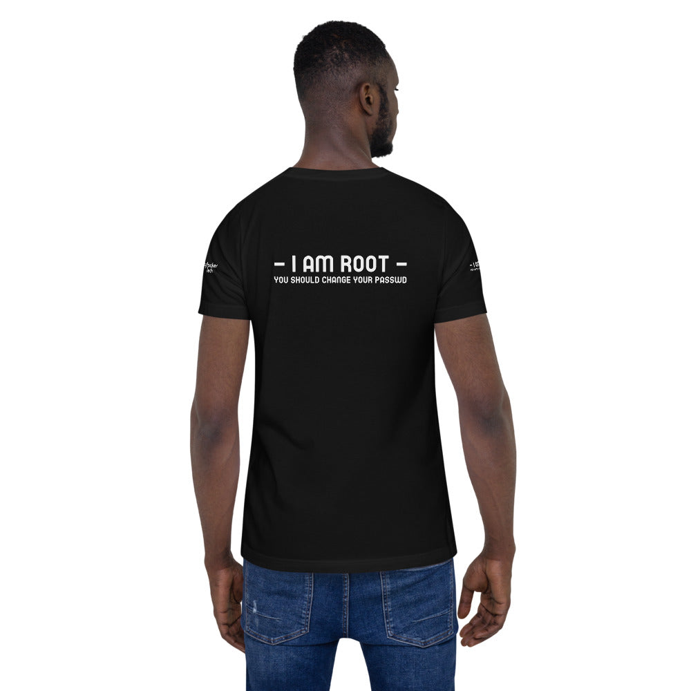 i am root - Short-Sleeve Unisex T-Shirt (all sides print) by DarkByteGear