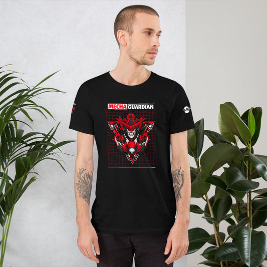 Red Mecha Guardian - Short-Sleeve Unisex T-Shirt by DarkByteGear