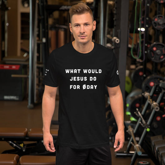 What would Jesus do for 0day - Short-Sleeve Unisex T-Shirt (all sides print) by DarkByteGear