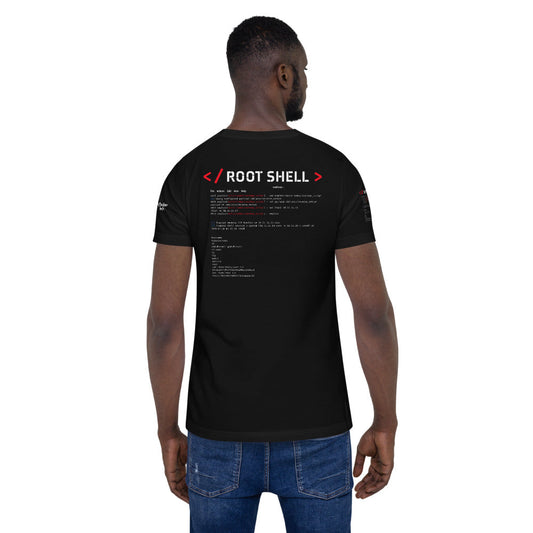 root shell - Short-Sleeve Unisex T-Shirt (all sides print) by DarkByteGear