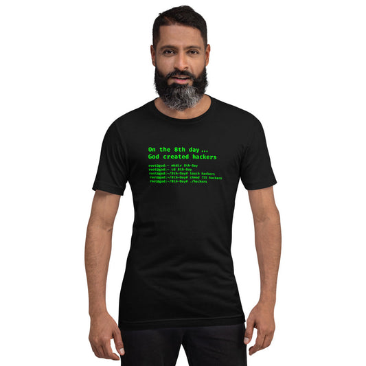 On the 8th day God created hackers - Short-Sleeve Unisex T-Shirt by DarkByteGear