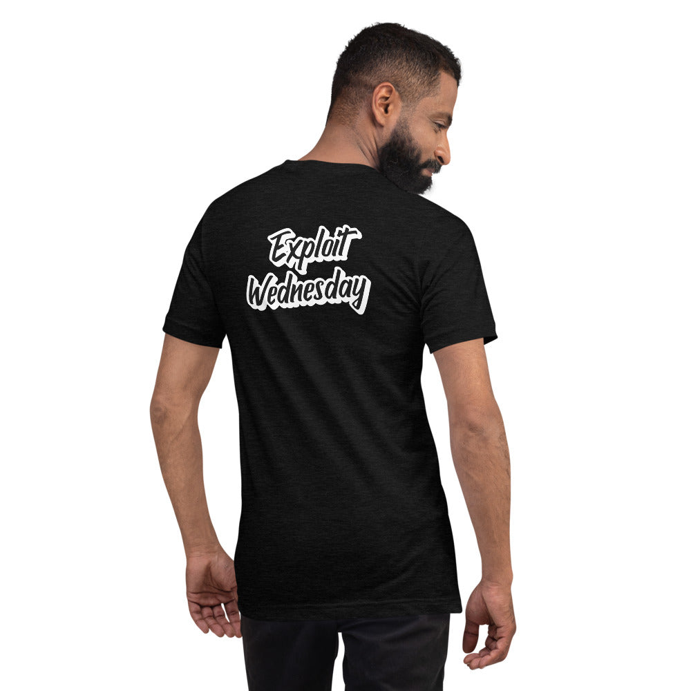 Exploit Wednesday - Short-Sleeve Unisex T-Shirt (back print) by DarkByteGear