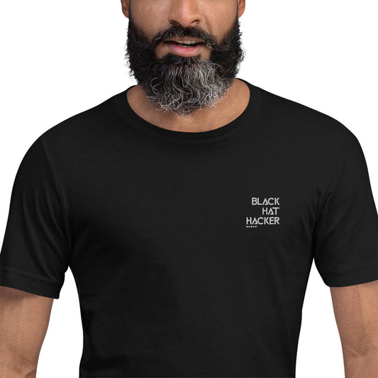 Black Hat Hacker - Short-Sleeve Unisex T-Shirt (embroidered ) by DarkByteGear