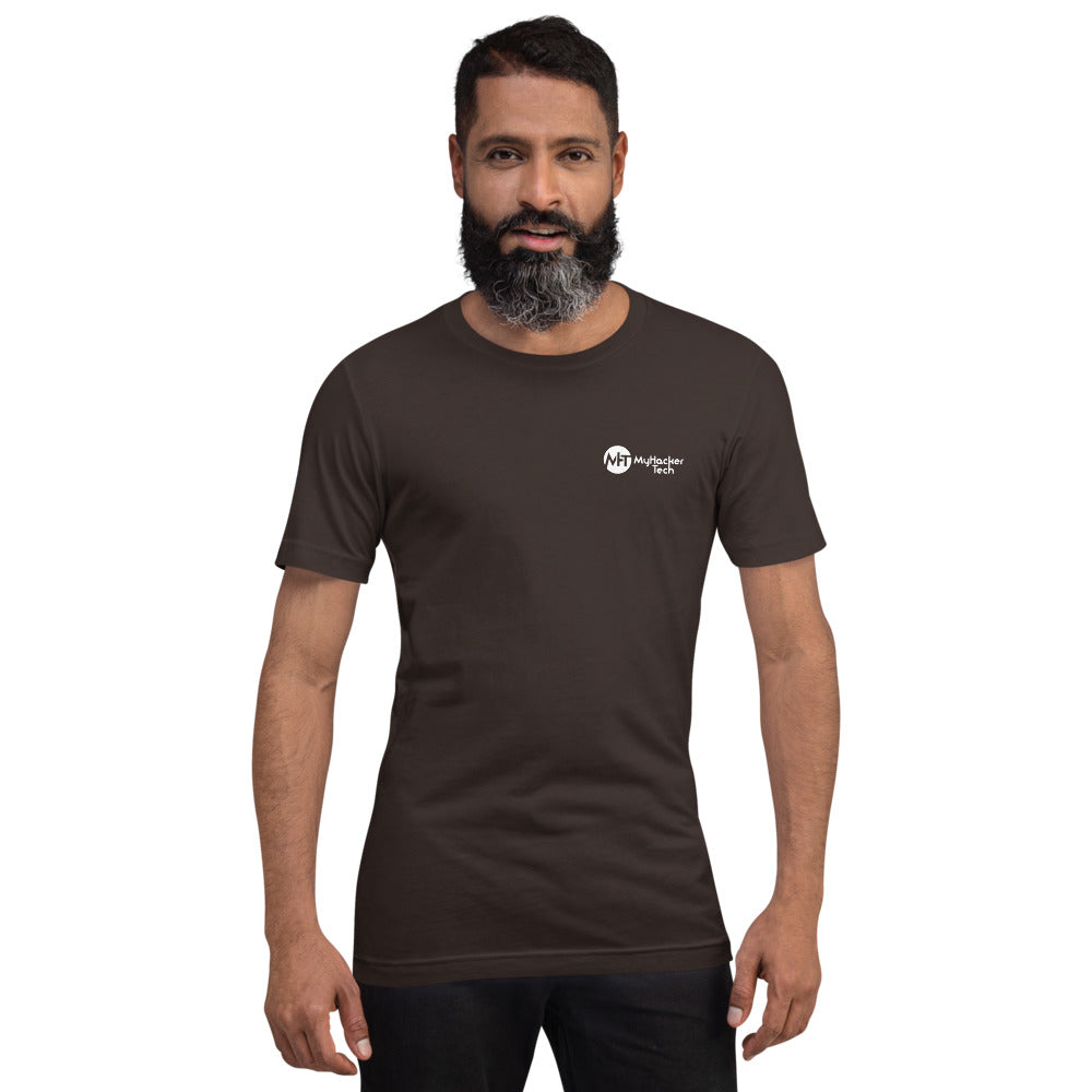 On the 8th day God created hackers - Short-Sleeve Unisex T-Shirt (back print) by DarkByteGear