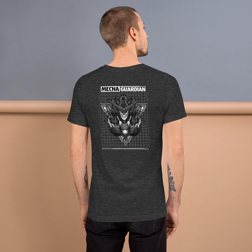 Mecha Guardian - Short-Sleeve Unisex T-Shirt (back print) by DarkByteGear