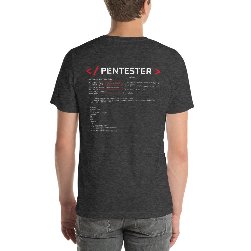 Pentester v1 - Short-Sleeve Unisex T-Shirt (back print) by DarkByteGear