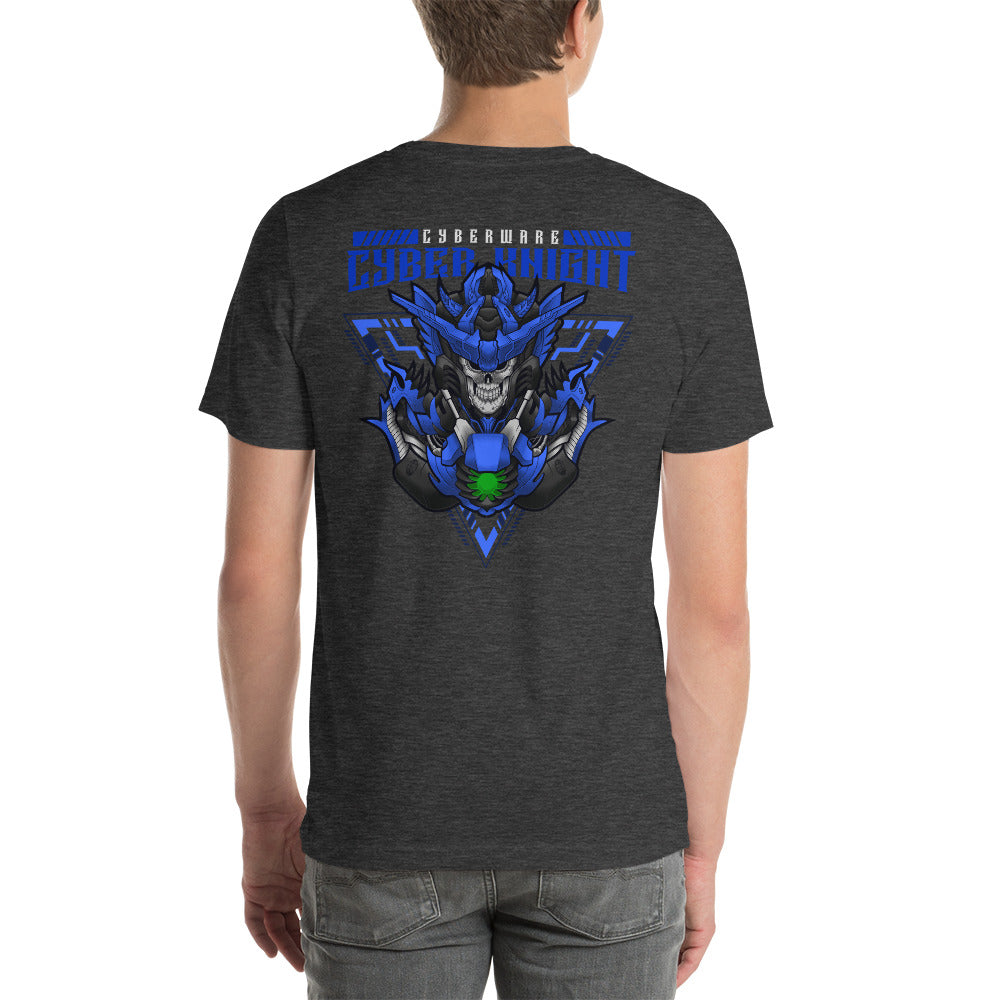CyberWare Cyber knight - Short-Sleeve Unisex T-Shirt (back print) by DarkByteGear