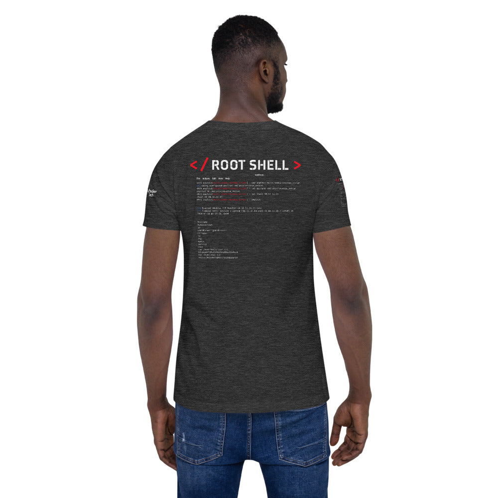root shell - Short-Sleeve Unisex T-Shirt (all sides print) by DarkByteGear
