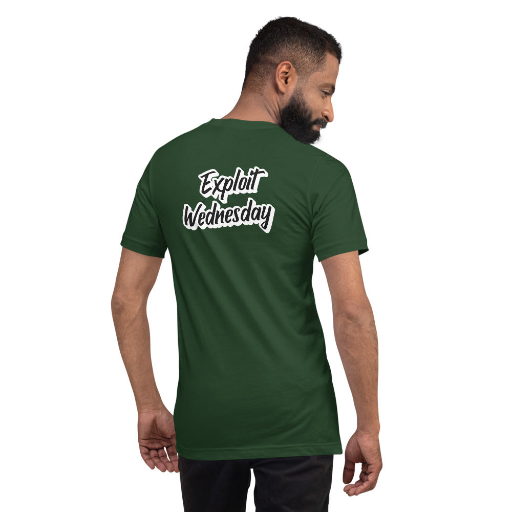 Exploit Wednesday - Short-Sleeve Unisex T-Shirt (back print) by DarkByteGear