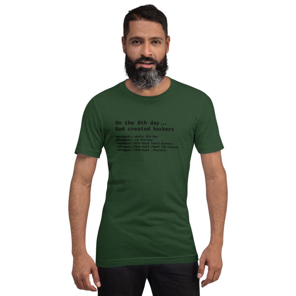 On the 8th day God created hackers - Short-Sleeve Unisex T-Shirt by DarkByteGear