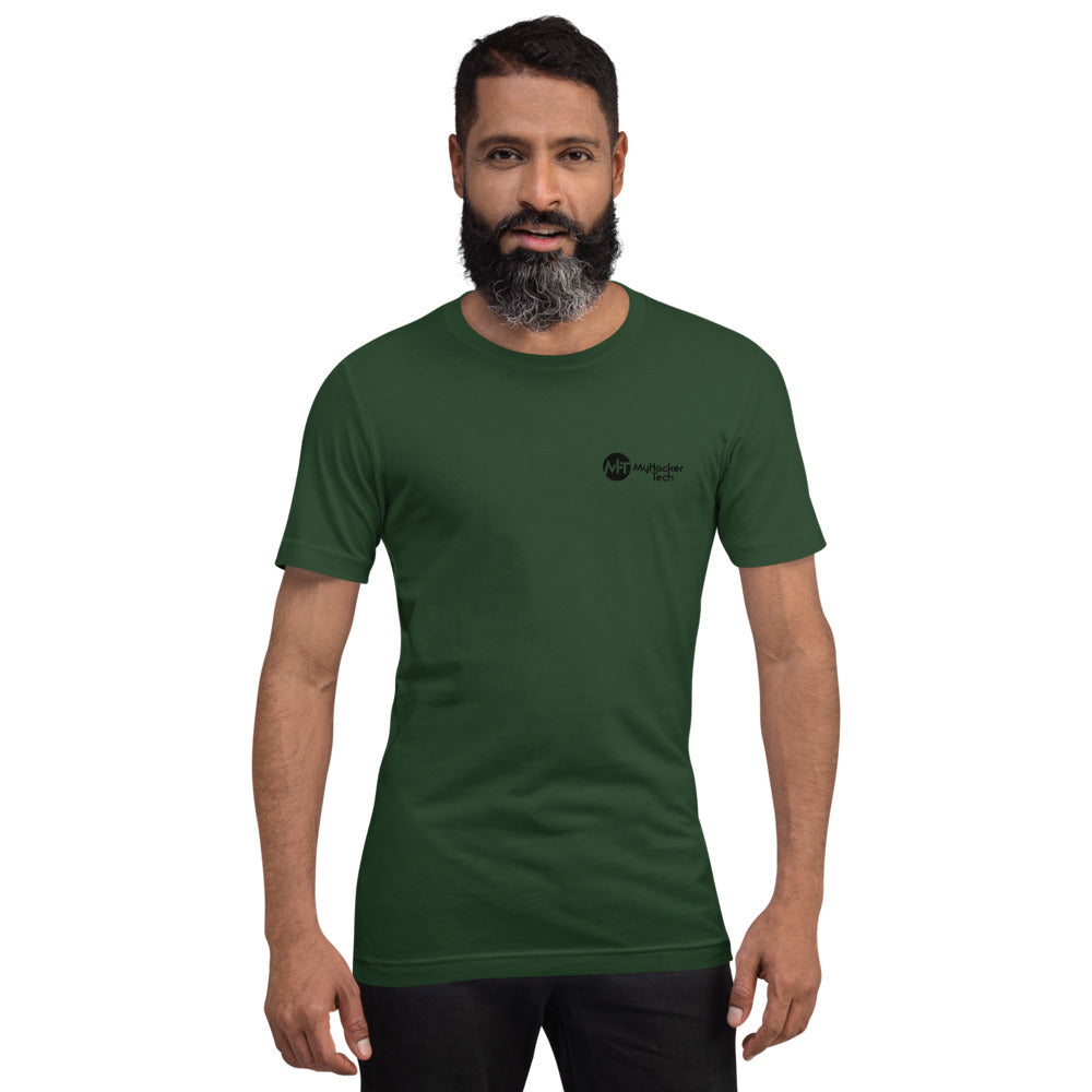 On the 8th day God created hackers - Short-Sleeve Unisex T-Shirt (back print) by DarkByteGear