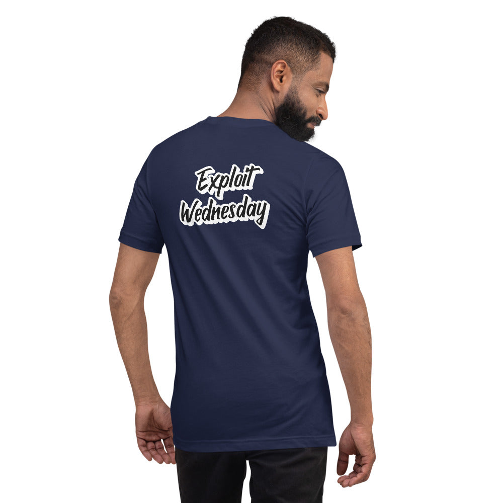 Exploit Wednesday - Short-Sleeve Unisex T-Shirt (back print) by DarkByteGear