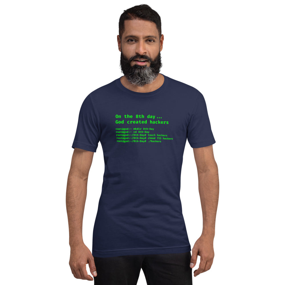 On the 8th day God created hackers - Short-Sleeve Unisex T-Shirt by DarkByteGear
