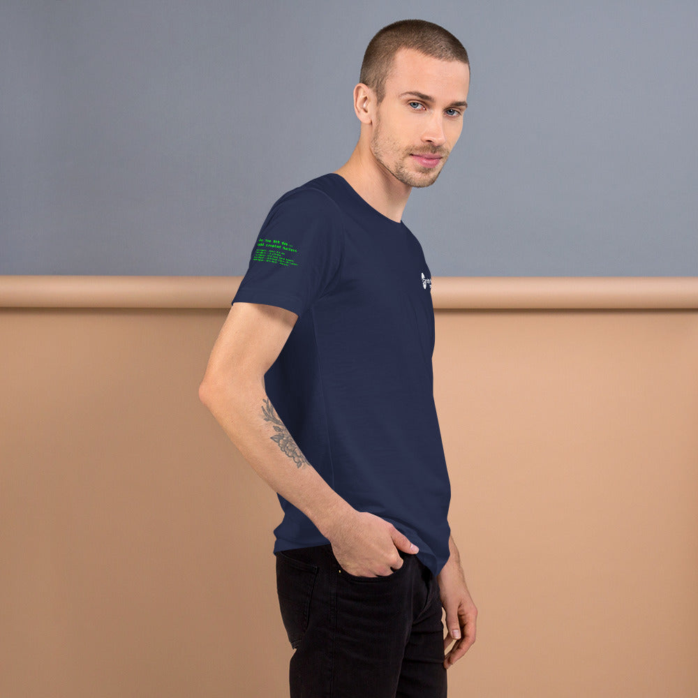 On the 8th day God created hackers - Short-Sleeve Unisex T-Shirt (all sides print) by DarkByteGear