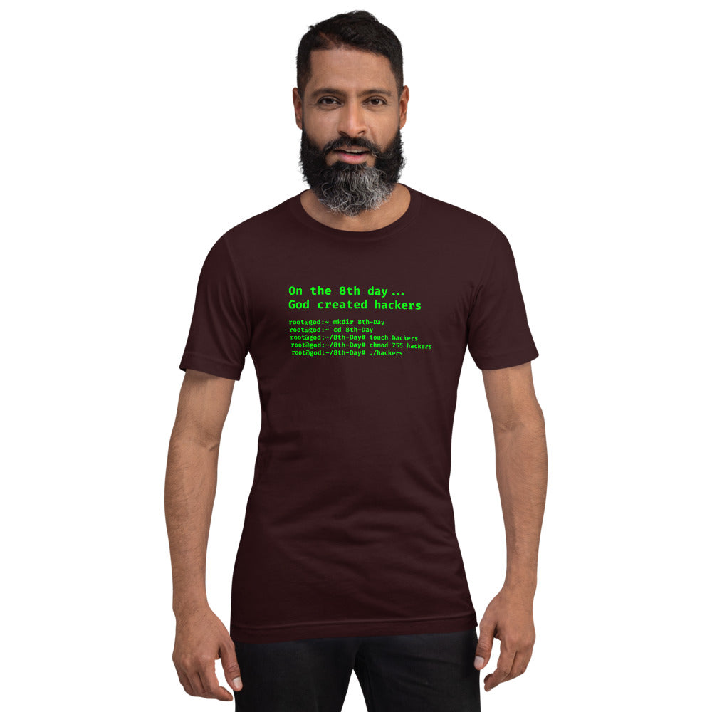 On the 8th day God created hackers - Short-Sleeve Unisex T-Shirt by DarkByteGear