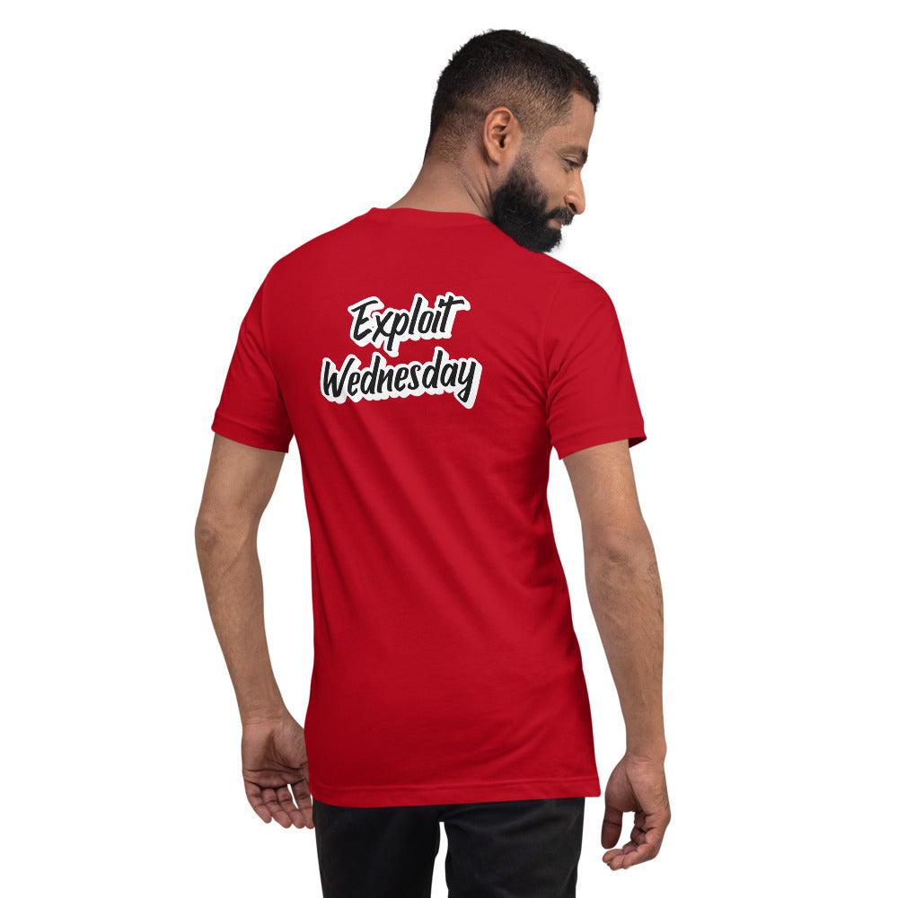 Exploit Wednesday - Short-Sleeve Unisex T-Shirt (back print) by DarkByteGear