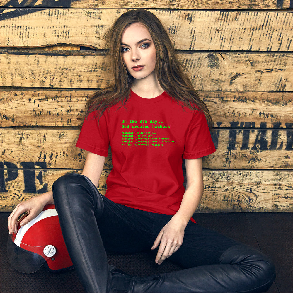 On the 8th day God created hackers - Short-Sleeve Unisex T-Shirt by DarkByteGear