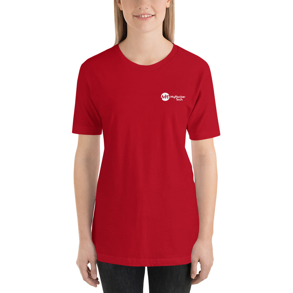 On the 8th day God created hackers - Short-Sleeve Unisex T-Shirt (back print) by DarkByteGear