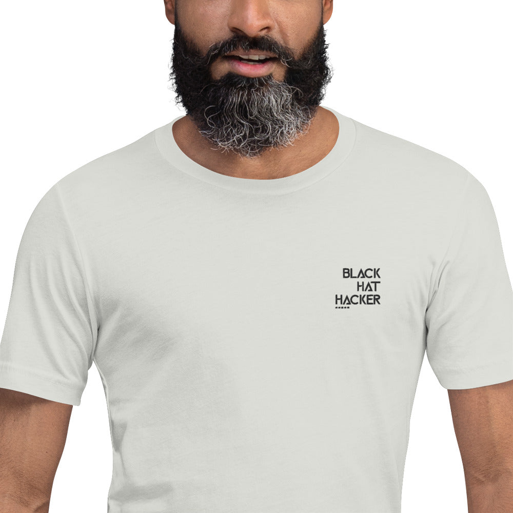 Black Hat Hacker - Short-Sleeve Unisex T-Shirt (embroidered ) by DarkByteGear