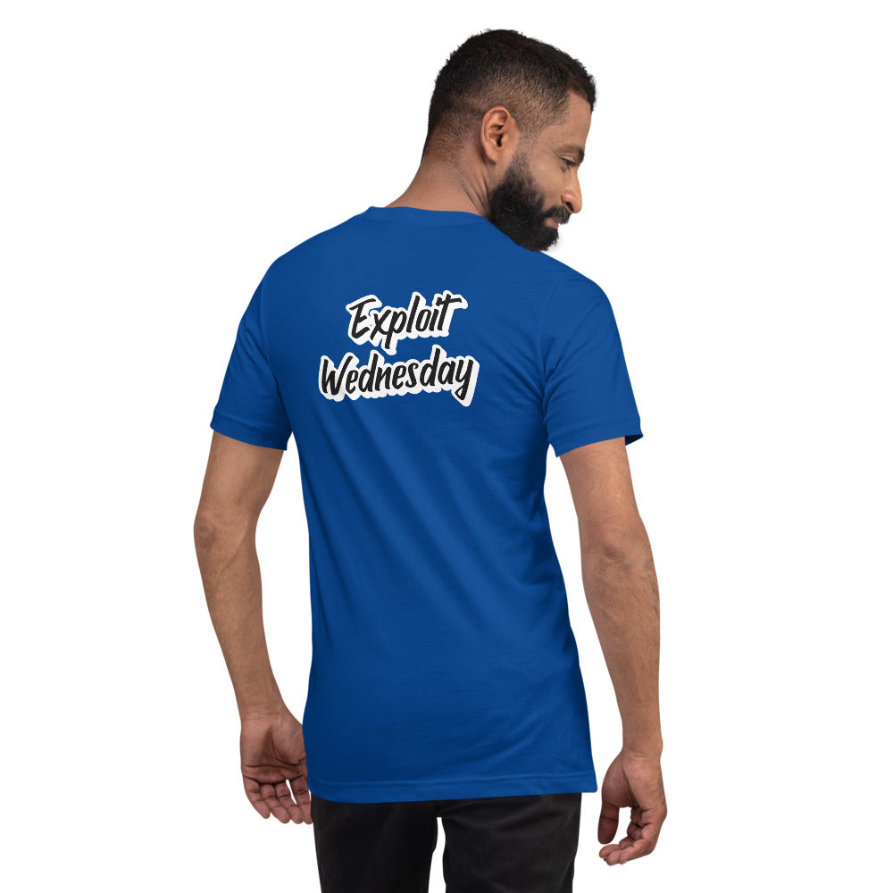 Exploit Wednesday - Short-Sleeve Unisex T-Shirt (back print) by DarkByteGear