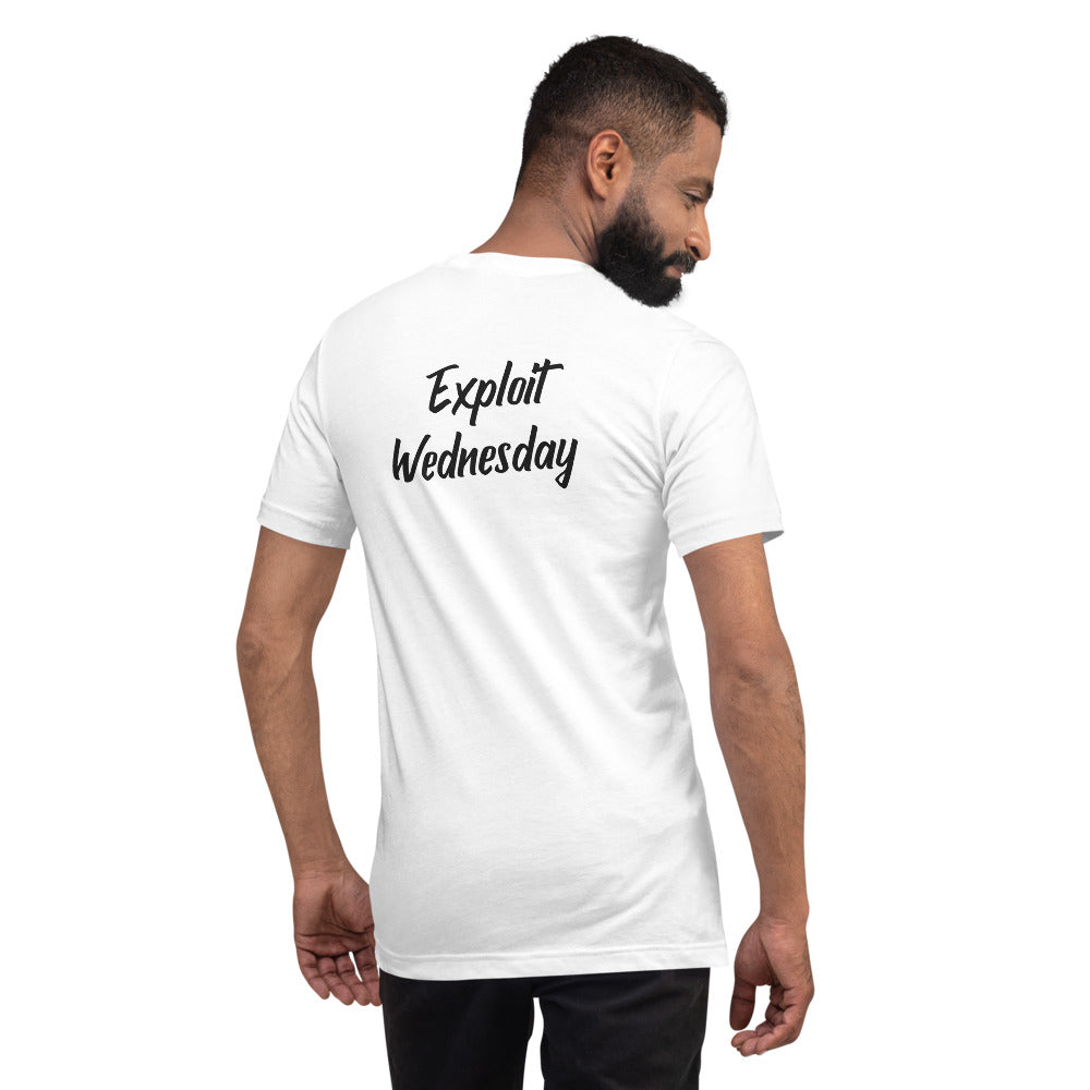 Exploit Wednesday - Short-Sleeve Unisex T-Shirt (back print) by DarkByteGear