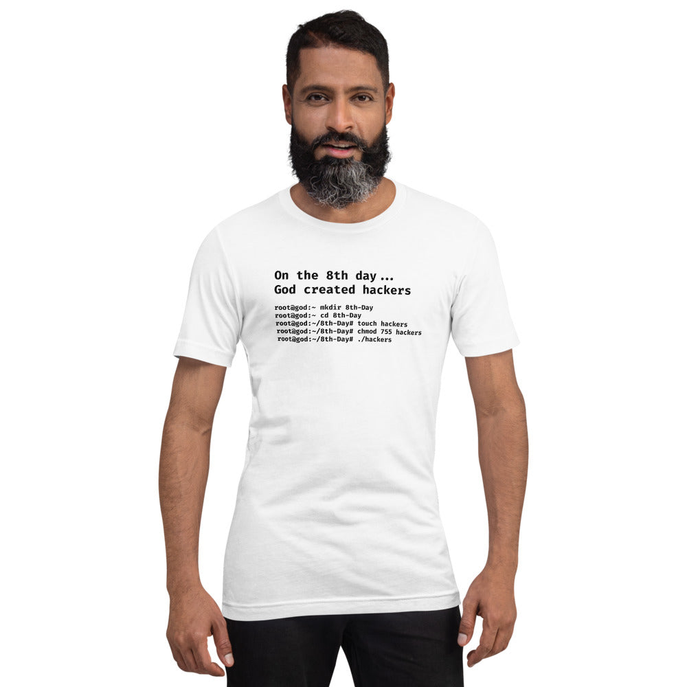 On the 8th day God created hackers - Short-Sleeve Unisex T-Shirt by DarkByteGear