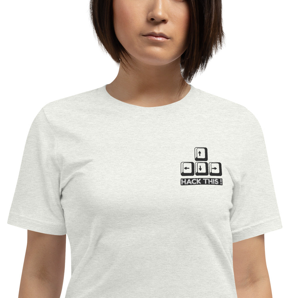 Hack this - Short-Sleeve Unisex T-Shirt (embroidery) by DarkByteGear