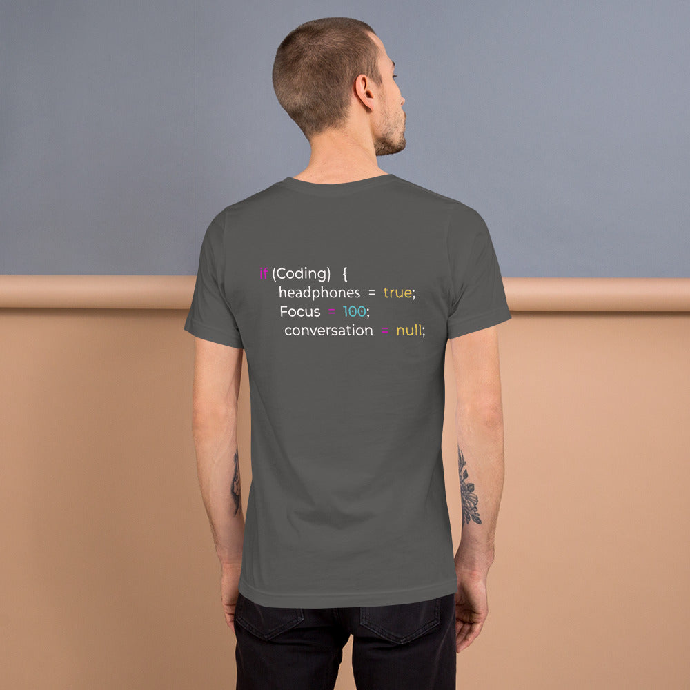 Funny Joke Programming if Coding Unisex t-shirt ( Back Print ) by DarkByteGear