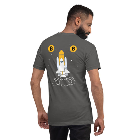 Bitcoin Mobile Unisex t-shirt ( Back Print ) by DarkByteGear