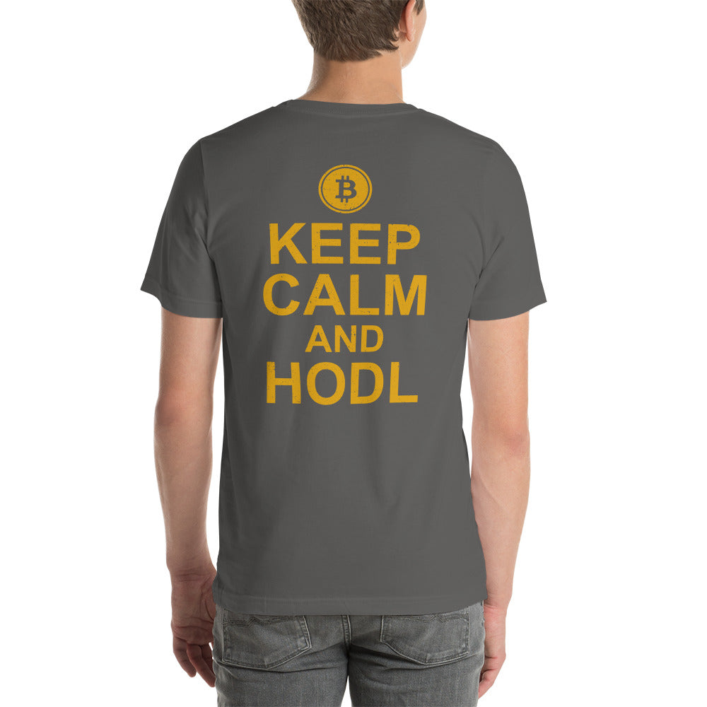 Keep Calm and HODL Unisex t-shirt by DarkByteGear