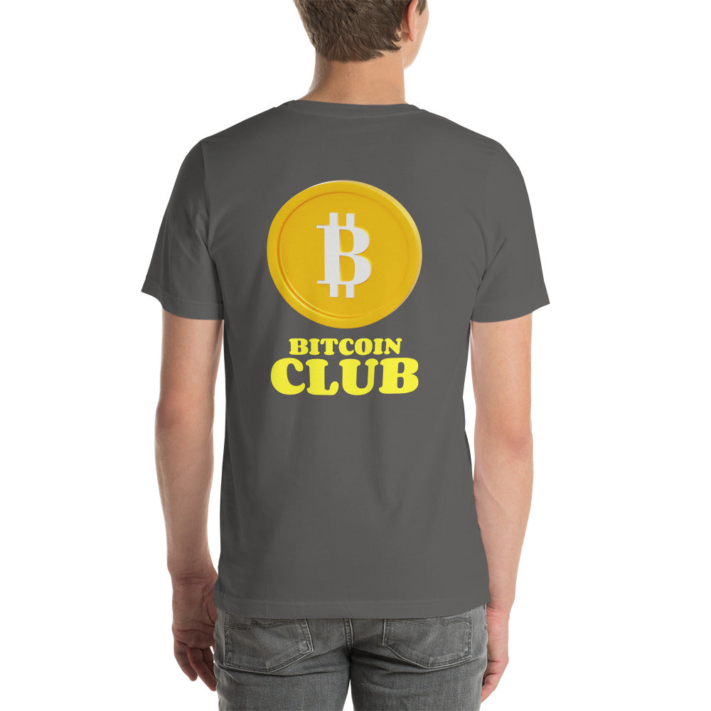 BITCOIN CLUB V1 - Unisex t-shirt ( Back Print ) by DarkByteGear