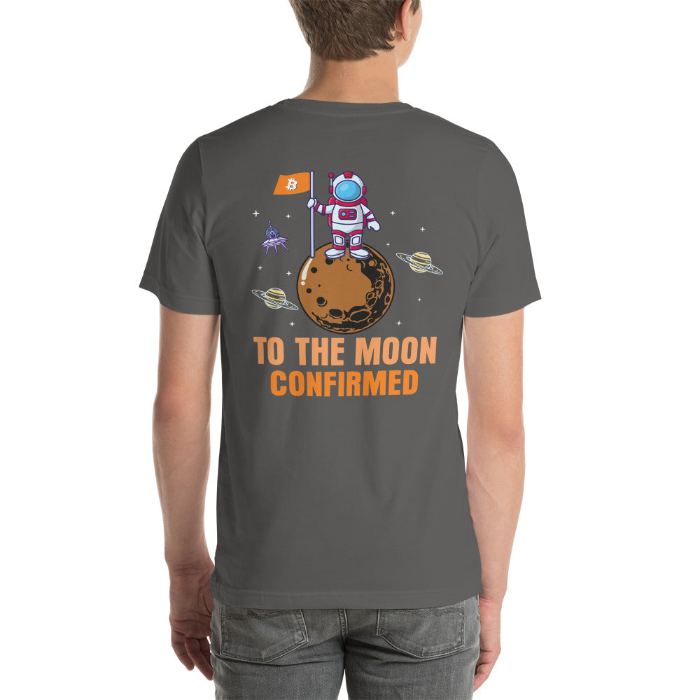 To The Moon Confirmed Unisex t-shirt (back print) by DarkByteGear