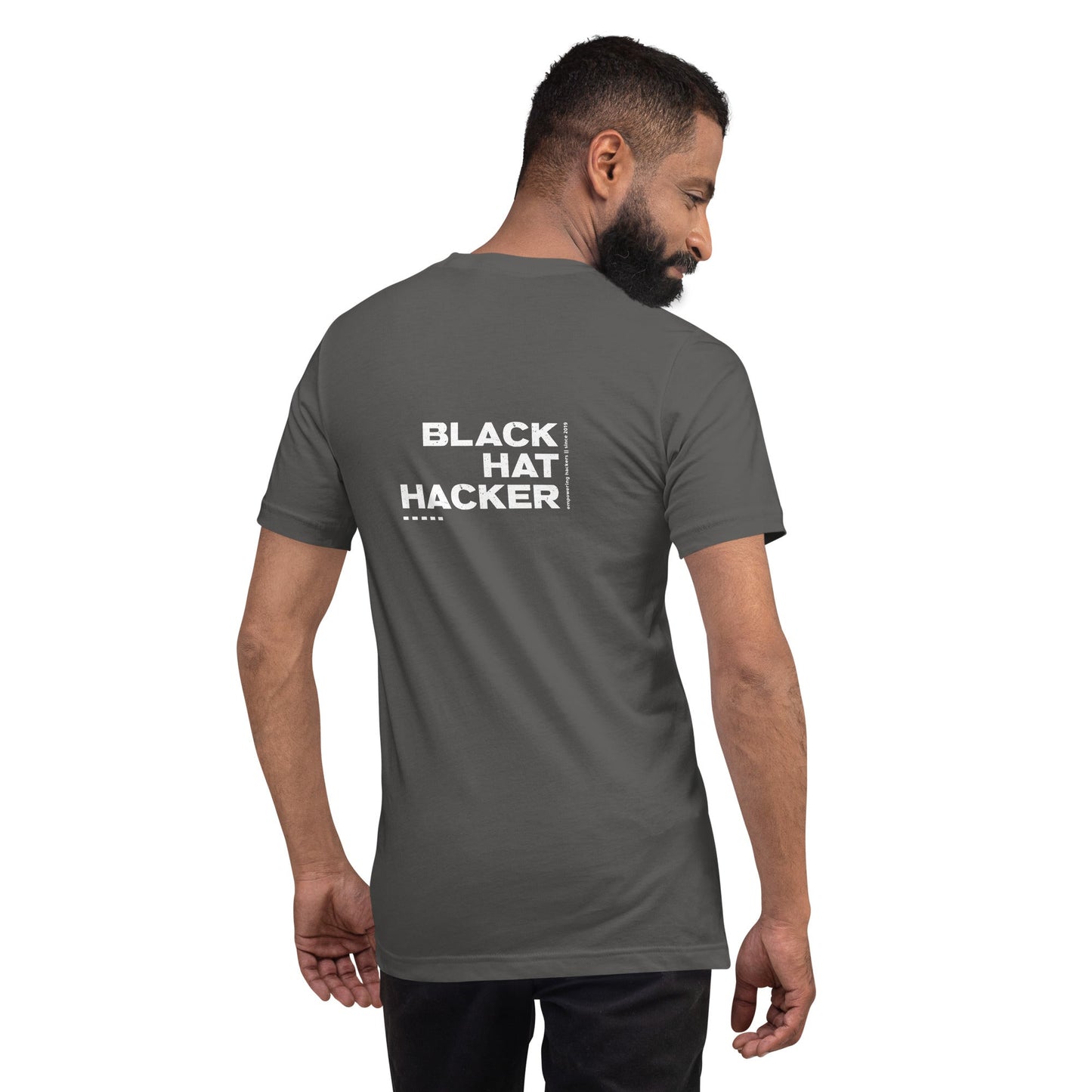 Black Hat Hacker V5 Unisex t-shirt ( Back Print ) by DarkByteGear