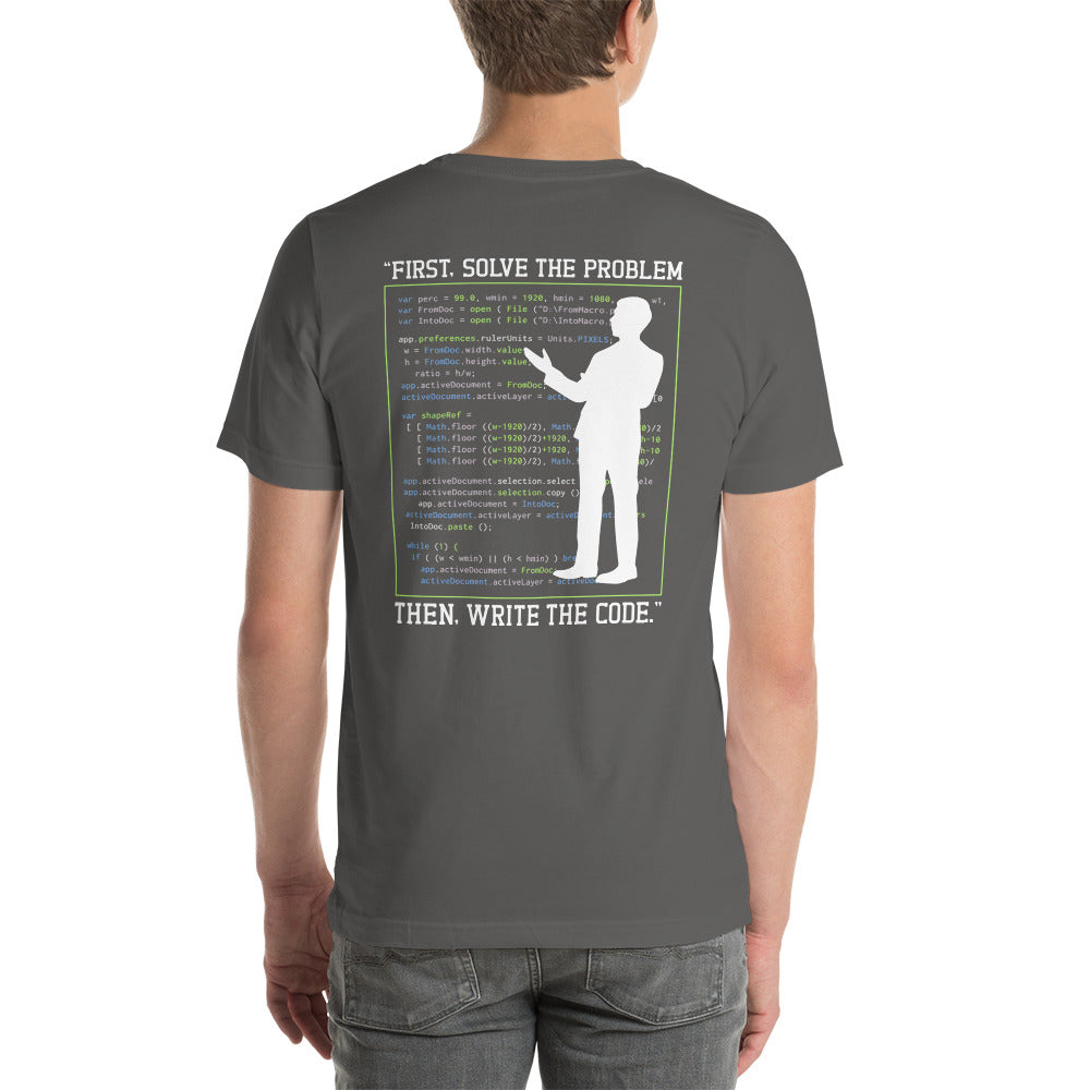 First, Solve the problem; then, Write the code V5 - Unisex t-shirt ( Back Print ) by DarkByteGear