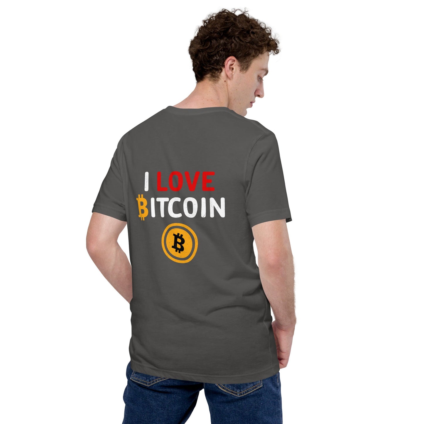 I Love Bitcoin - Unisex t-shirt ( Back Print ) by DarkByteGear