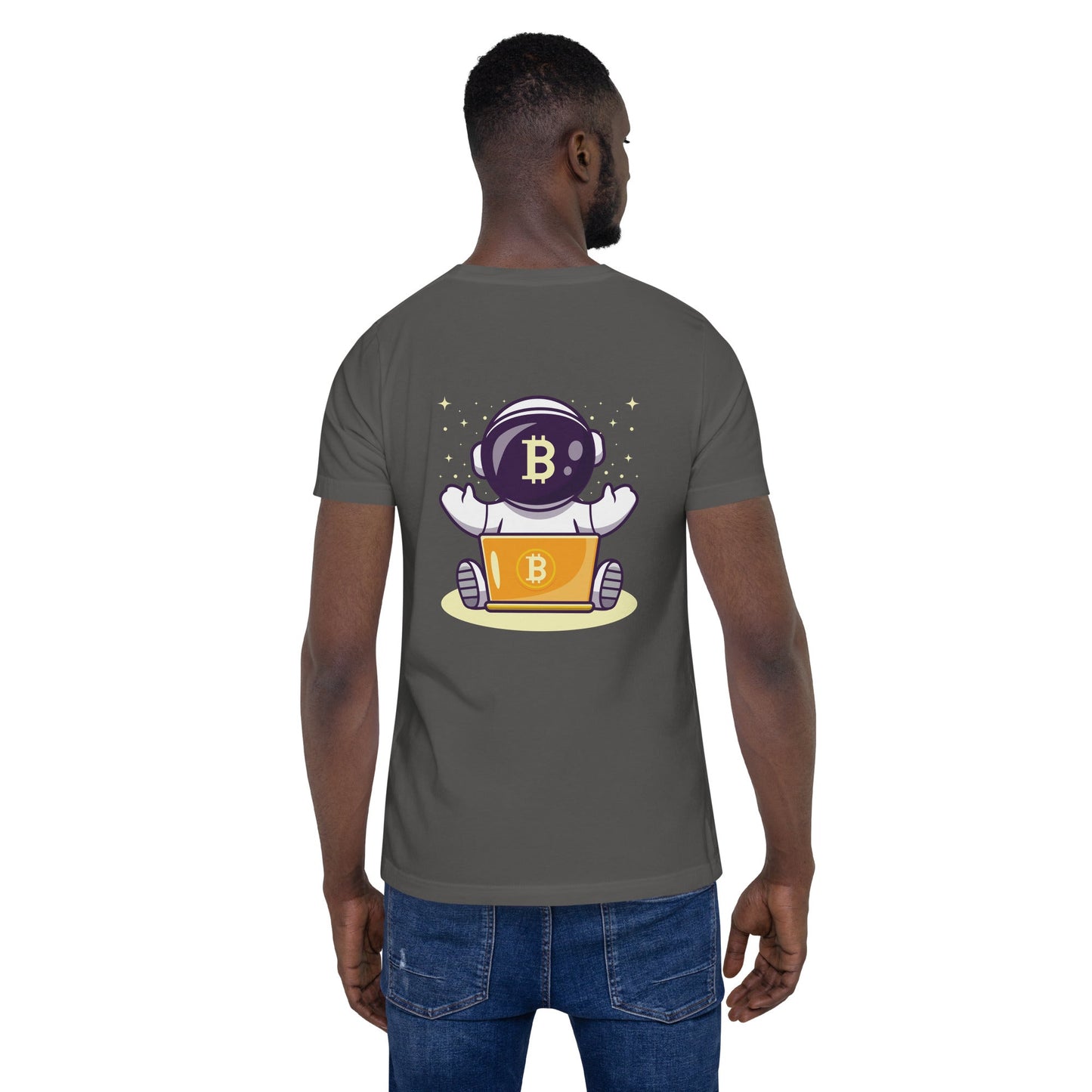 Bitcoin Astronaut - Unisex t-shirt ( Back Print ) by DarkByteGear