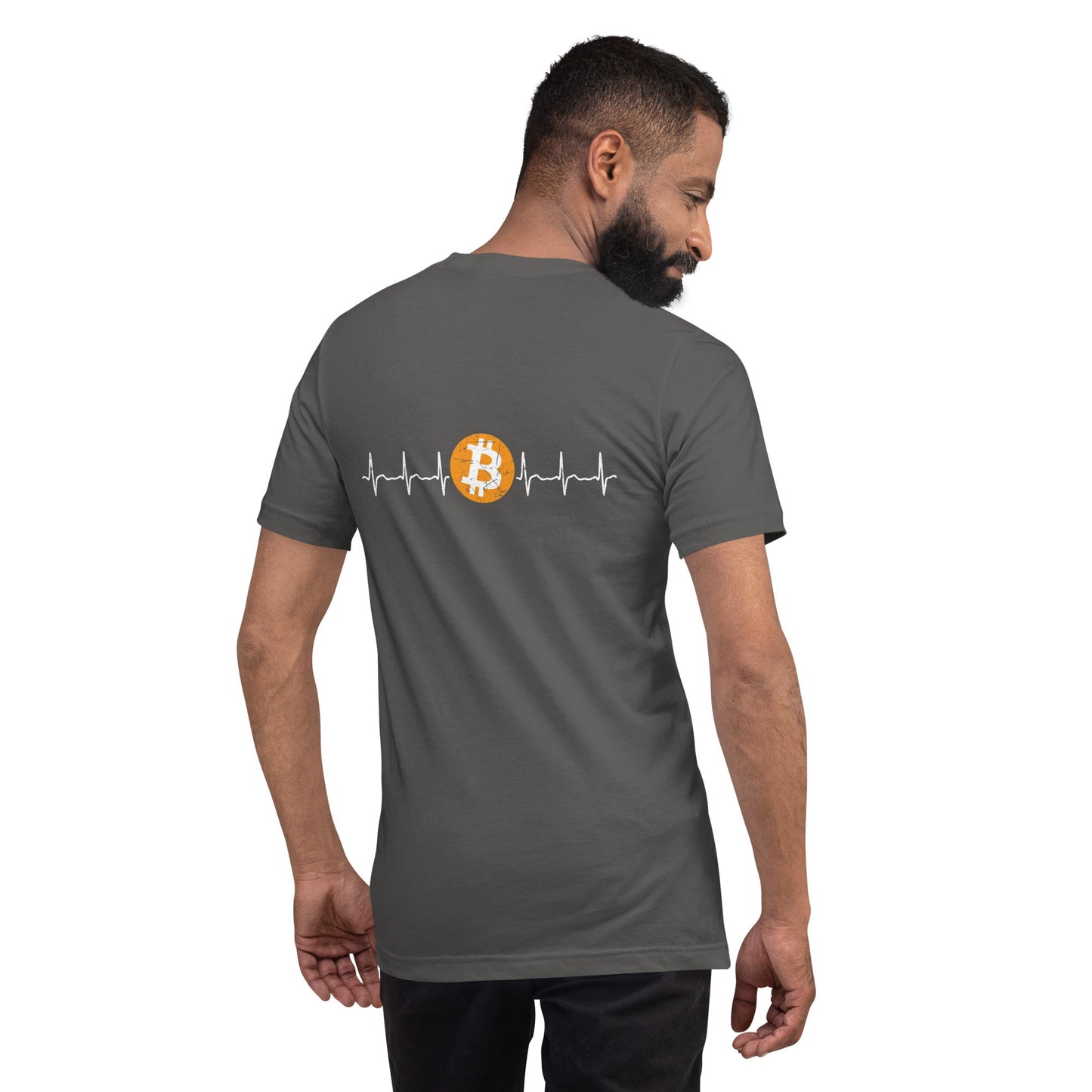 Bitcoin Heartbeat - Unisex t-shirt ( Back Print ) by DarkByteGear