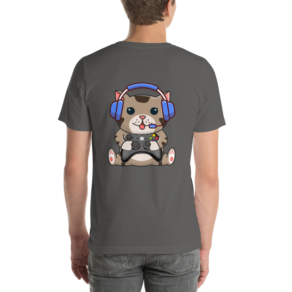 Gamer Cat - Unisex t-shirt ( Back Print ) by DarkByteGear
