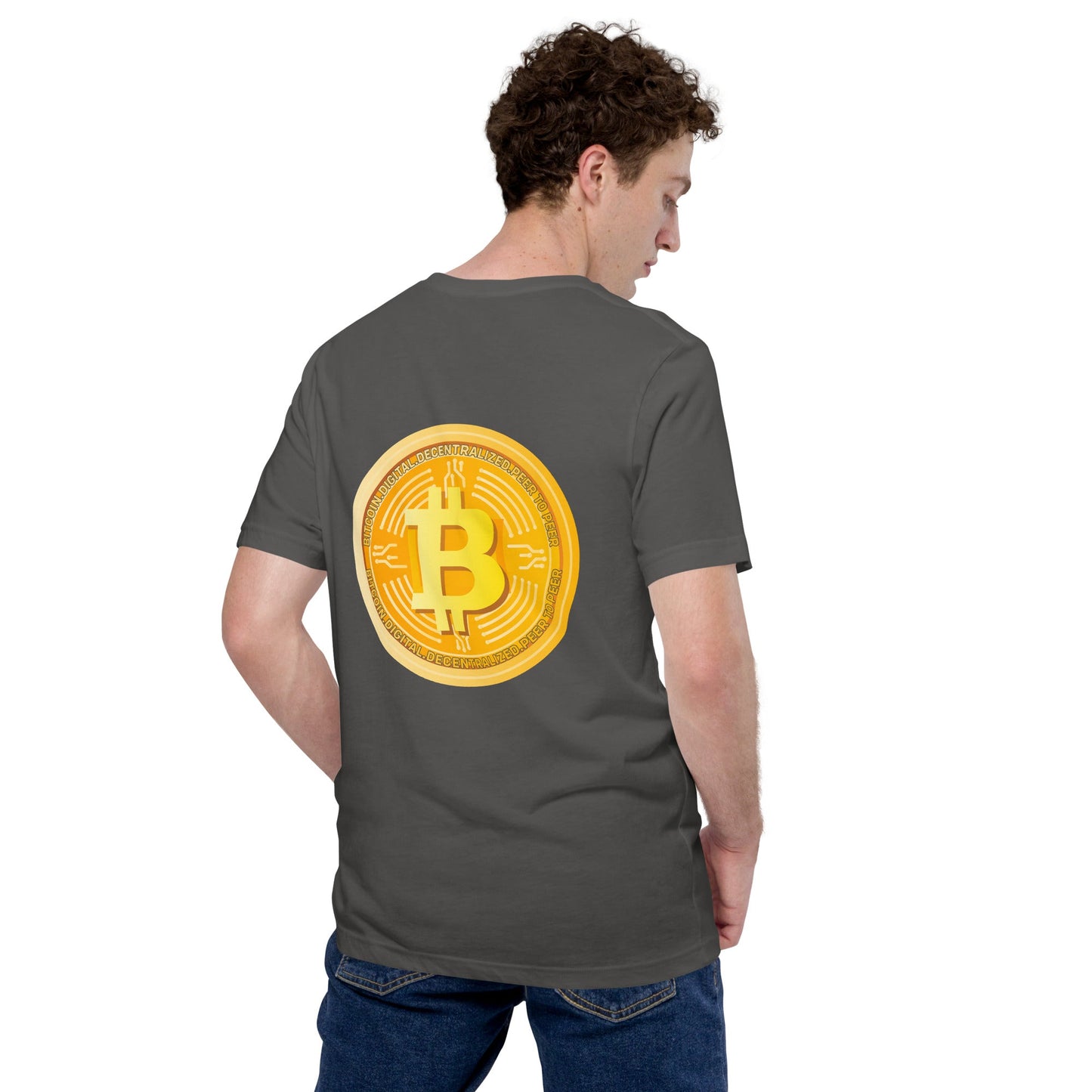 Bitcoin Medal - Unisex t-shirt ( Back Print ) by DarkByteGear