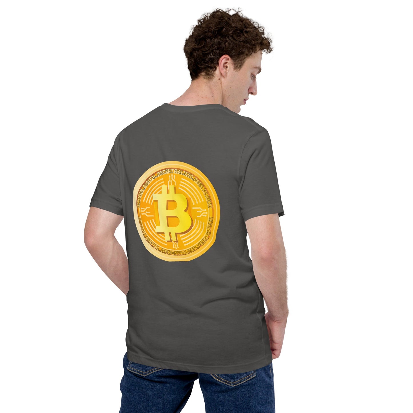 Bitcoin Medal - Unisex t-shirt ( Back Print ) by DarkByteGear