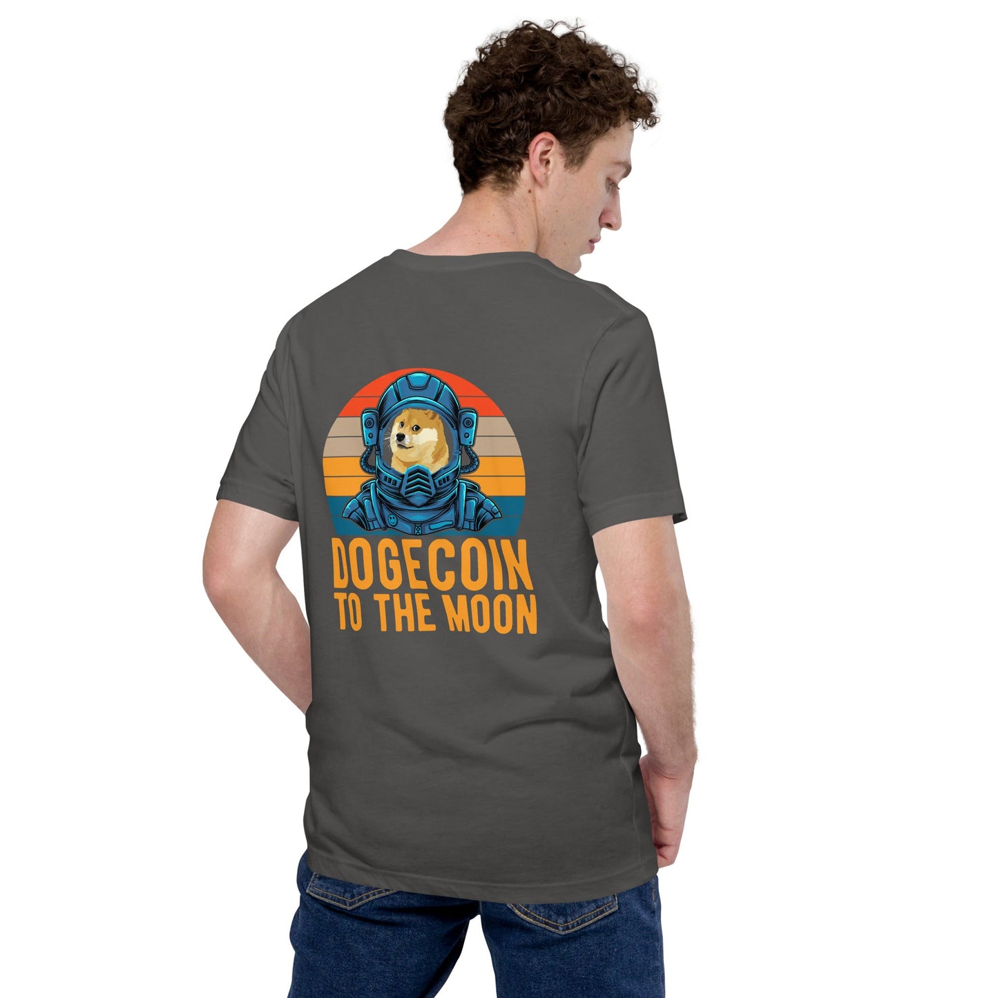 Doge Coin to the Moon - Unisex t-shirt ( Back Print ) by DarkByteGear