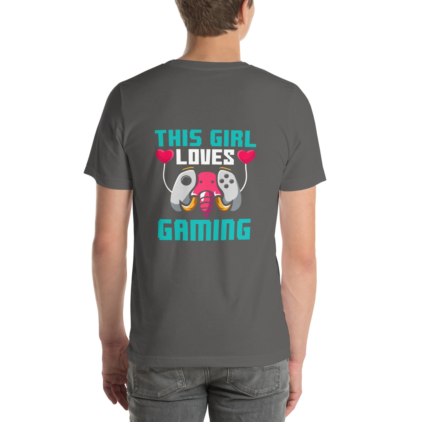 This girl Loves video games ( RiMa ) - Unisex t-shirt ( Back Print ) by DarkByteGear