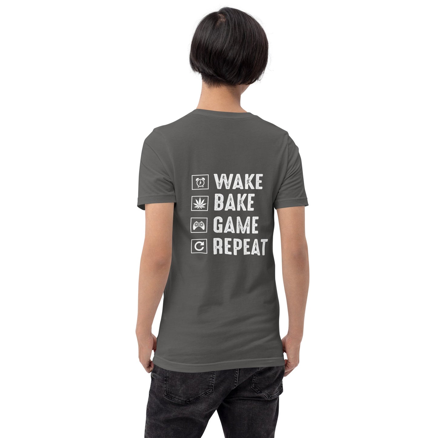 Wake, Bake, Game, Repeat Rima 13 - Unisex t-shirt by DarkByteGear