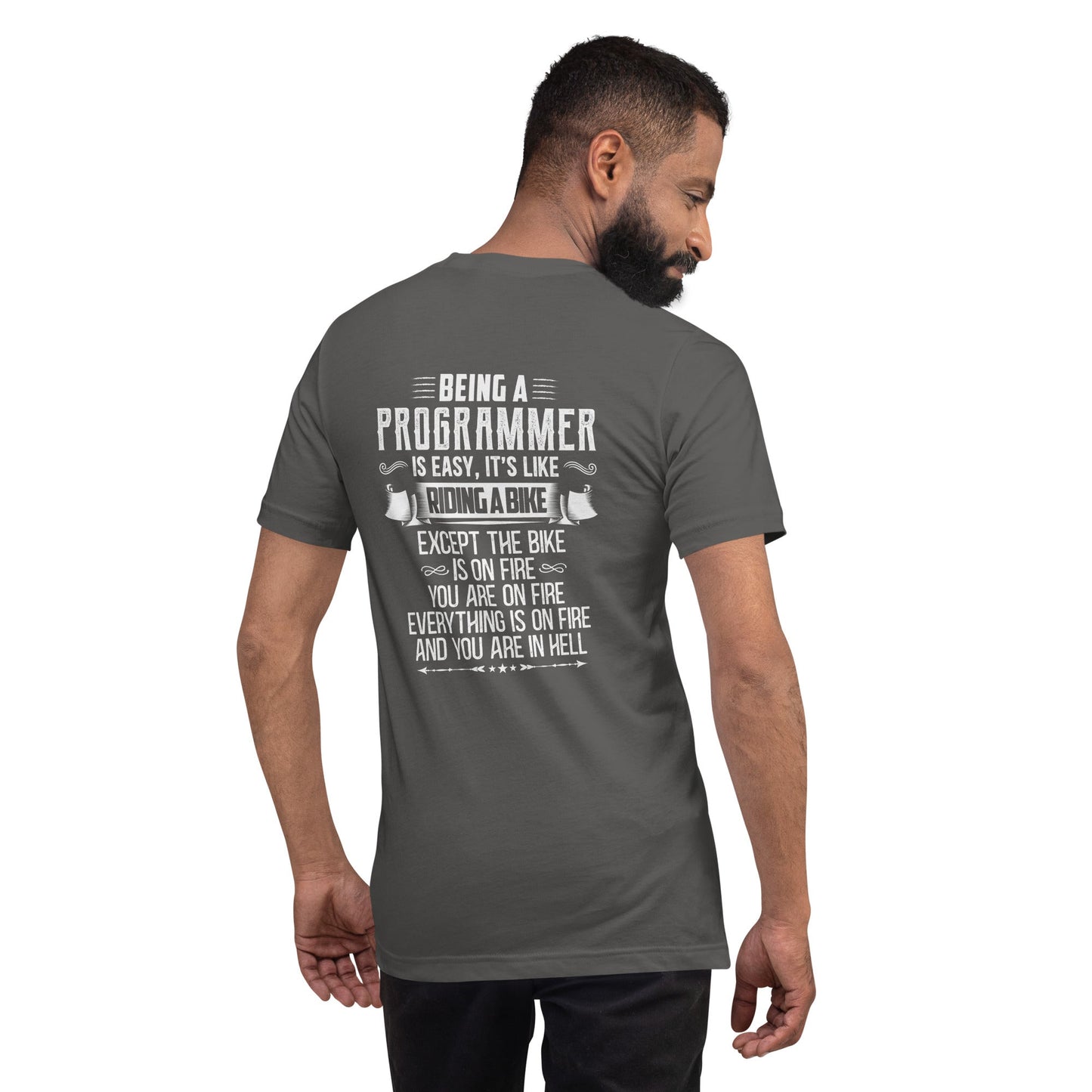 Being a Programmer is easy - Unisex t-shirt ( Back Print ) by DarkByteGear