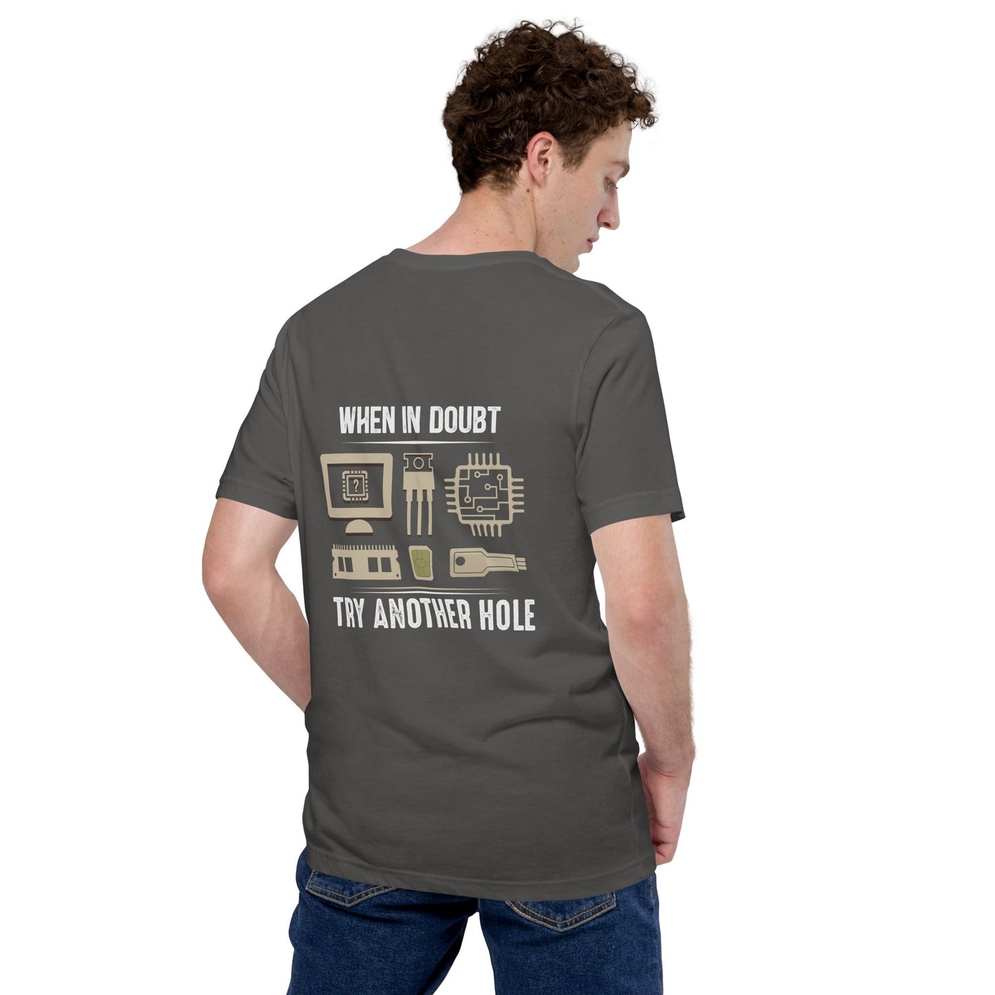 When in doubt, Try another hole V1 - Unisex t-shirt ( Back Print ) by DarkByteGear
