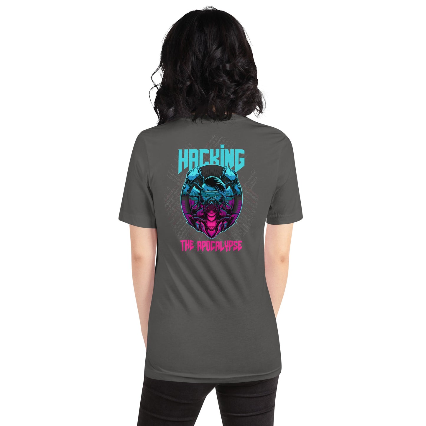 Hacking the apocalypse V2 - Unisex t-shirt ( Back Print ) by DarkByteGear